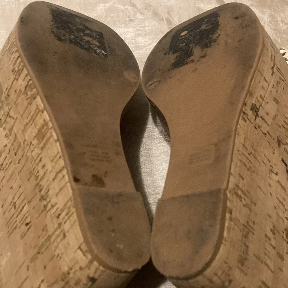 Tory Burch Floral Perforated Leather Wedge Sandal